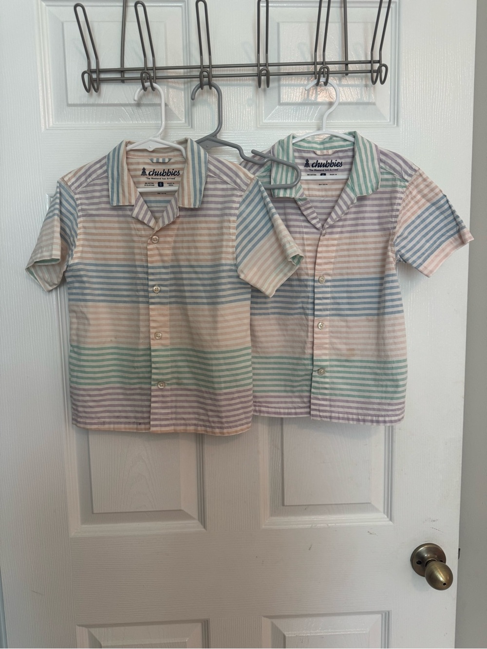 Chubbies Set of 2 Pastel Stripe Short-Sleeve Button Down Shirt - Multi Pastel